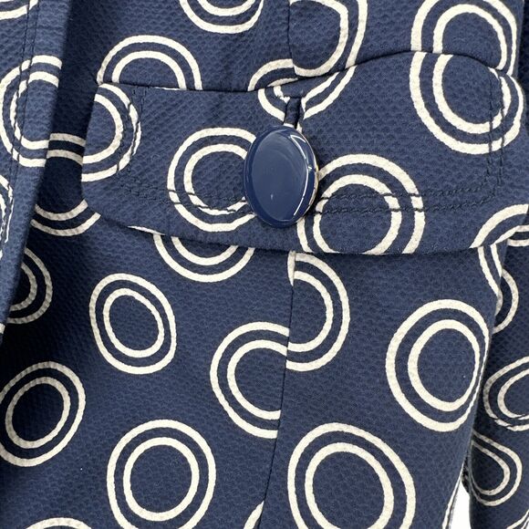 Juicy Couture Jacket Womens Medium Navy Blue Taupe Geometric Pattern - Picture 5 of 9